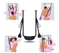 Sex Swings BDSM Door Sex Toys Sex Bondage Sex Restraints Sweater Adult Toys for Couple King/Queen Widened Plush Cushion with Leather Material Hold up to 300LBS-Black