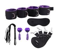 Sex Tools for BDSM Bondage Restraint Adult S&M Fetish Games Set Vibrator Handcuffs Ankle Bed Toys Kits for Couples Sex Toys Women Purple M 6pc