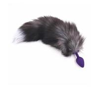 Sex Toy Anal Plug Anal Toys Long Fox Tail Erotic Male Toys Ass Stuff with Silicone Inserted Behind The Anus Sexy Toys for Woman Purple 2.8Mm
