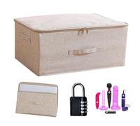 Sex Toy Storage Box with Lock - Discreet Adult Toy Organizer, Foldable & Portable Sex Toy Bag, Dildo Case with Handle, Waterproof & Durable, Secure Storage for Sex Toys (Beige, 50x38x30cm)