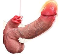 Sex Toy Thrusting Dildo Vibrators - 10.18'' Big Dildo Licking with 7 Thrusting & 10 Vibrating & Heating Licking Modes,Realistic Suction Cup Dildos Adult Toys for Women & Couples