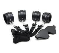 Sex Toy Under Bed Bondage Restraint Set Handcuffs Ankle Cuffs BDSM Straps Adult Games Sex Products Erotic Toys for Couples Black One Size