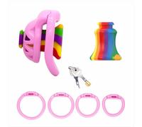 Sex Toys Chastity Cage Penis Bondage Devices Lightweight Bondage Gear for Men with 4 Cock Rings SM Adult Toys Inverted Invisible Use Male