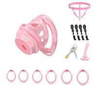 Sex Toys Chastity Cage Penis Bondage Devices Lightweight for Men Cross Dressing Fetish Restraint SM Invisible Use with 6 Cock Rings,Elasticity Belt Urethral Sound Catheter Plug(ZF,S)