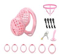 Sex Toys Chastity Cage Penis Bondage Devices Lightweight for Men with 6 Cock Rings,Elasticity Belt Urethral Sound Catheter PlugFetish Restraint SM Inverted Invisible Use(ZF,S)