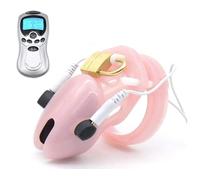 Sex Toys Electrical Stimulation Penis cage Restraint Chastity Device Adjustable Size up to 49mm, Minimum 35mm.(Pink)