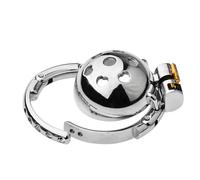 Sex Toys Inverted Chastity Lock Device Penis Cage Steel Stainless Flat SM Invisible Abstinence Rooster Cock Cage with Multi Size Adjustment for Male Penis Training Bondage to Prevent Erection for Men