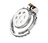 Sex Toys Inverted Chastity Lock Device Penis Cage Steel Stainless Flat SM Invisible Abstinence Rooster Cock Cage with Multi Size Adjustment for Male Penis Training Bondage to Prevent Erection for Men