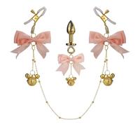 Sex Toys Metal Butt Plug Anal Plug with Adjustable Nipple Clamps Set Bells SM Stimulator for Women Couples Thrusting Toys Masturbator Prostate Massager G-spot