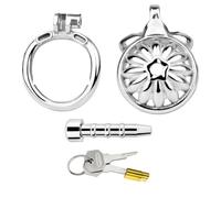 Sex Toys Stainless Steel Chastity Lock Metal Flat Exercise Sissy Chastity Cage Penis Cage for Penis Training and Abstinence BDSM Bondage to Prevent Erection for Male
