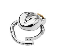 Sex Toys Steel Stainless Flat Inverted Chastity Lock Device Penis Cage SM Invisible Abstinence Adjustable Cock Rings Cage for Male Penis Training Bondage to Prevent Erection for Men
