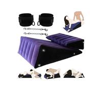 Sex Wedge Pillow Cushion Pillow Sofa 2Pcs Set with Handcuffs Sex Aid Ramp Inflatable Combination Supportive Wedge Posture Versatile Cushion Toys Body Support Pad for Couples