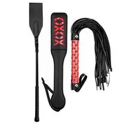 Sex Whip for Bedroom Floggers Adult Play Double Layer XOXO Spanking Paddle Riding Whip Adult Crop for Couples