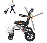 sexaoalx Lightweight Transit Travel Wheelchair, Folding Transport Wheelchairs for Adults Kids and Seniors,Support 220lbs(Shipment from The UK)
