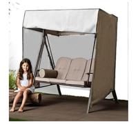 SEXIPLEXIX Porch Swing Cover 3 Triple Seater 210d Waterproof All Weatherprotection Outdoor Swing Chair Canopy for Lawn Garden, Party,Brown-220 * 125 * 170cm