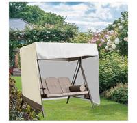 SEXIPLEXIX Porch Swing Cover 3 Triple Seater 210d Waterproof All Weatherprotection Outdoor Swing Chair Canopy for Lawn Garden, Party,Beige-223 * 152 * 183cm