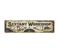 Sextant Workshop Measure Star Navigate Heritage Metal Tin Sign