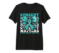 Sexual Assault Awareness Month Coquette Bow Consent Matters Premium T-Shirt
