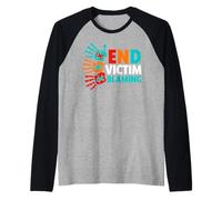 Sexual Assault Awareness Shirt - END Victim Blaming Raglan Baseball Tee