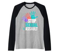 Sexual Assault Awareness Shirt - Stop Sexual Assault Raglan Baseball Tee