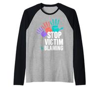 Sexual Assault Awareness Shirt - Stop Victim Blaming Raglan Baseball Tee