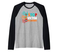 Sexual Assault Awareness Shirt - Stop Victim Blaming Raglan Baseball Tee