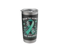 Sexual Assault Awareness time to Stop Violence End Silence Stainless Steel Insulated Tumbler