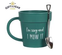 Plant Pot Shaped Novelty Mug Complete with Silver Shovel Spoon