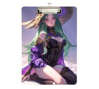 Sexy Anime Witch Military Clip Board Standard Hole for Soccer Truck Driver Size 9 x 12 Silver
