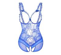 Sexy Babydoll Lingerie for Women Naughty, Floral Lace Teddy Bodysuit Halter Deep V One Piece Backless Nightwear,Hollow-Out Chemise Negligee See Through Mesh Suspender Skirt Nightdress Sexy Beast UK