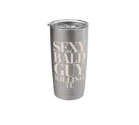 Sexy Bald Guy Killing It Confident Funny Bald Guy Stainless Steel Insulated Tumbler