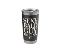 Sexy Bald Guy Killing It Confident Funny Bald Guy Stainless Steel Insulated Tumbler