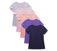 Sexy Basics Women's 5 Pack & 10 Pack Casual & Active Basic Cotton Stretch Color Clothing T Shirts - Multicolored - Large
