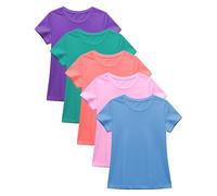 Sexy Basics Women's 5 Pack & 10 Pack Casual & Active Basic Cotton Stretch Color T Shirts - Multicolored - Large
