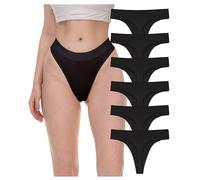 Sexy Basics Women's Active Sport Thong Panties Underwear - Multi Packs, Black, XXL