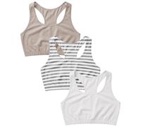 Sexy Basics Women's Cotton Spandex Racer Back Bra | 4 Way Stretch Pullover Sport Comfort Bra (Multi-Pack)
