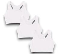 Sexy Basics Women's Cotton Spandex Workout Bra | 4 Way Stretch Pullover Sport Comfort Bra (Multi-Pack), 3 Pack-white, 44