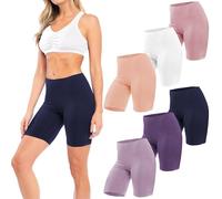 Sexy Basics Women's Cotton Stretch Active Slip Shorts | 3 Pack & 6 Pack Boy Short Boxer Briefs, 6 Pack- Pastels, S