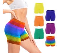 Sexy Basics Women's Cotton Stretch Boyshort Boxer Briefs | Light Weight Undershort Trunks | Multi Packs, 6 Pack - Rainbow Collection, M