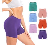 Sexy Basics Women's Cotton Stretch Boyshort Boxer Briefs | Light Weight Undershort Trunks | Multi Packs, 6 Pack-cherry/Boyblue/Pinklavender/Dahilia/Arcadia/Violet, XL