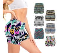 Sexy Basics Women's Ultra Soft Mini Bike Short | Spandex Workout Trunk Boxer | Multi Packs & Colors, 6 Pack- Tribal, M