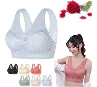 Sexy Beautiful Back Breathable Thin Bra, Posture Correcting Bra, Breathable Cool Liftup Air Bra For Senior Women (4XL,1PC-F)