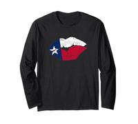 Sexy Biting Lips Texas Flag Long Sleeve T-Shirt
