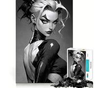 Sexy Black And White Girl 1000 Piece Jigsaw Puzzles for Adults Sharp Logic Toy Home Leisure Tight Cut Heartfelt Gift 38x52cm