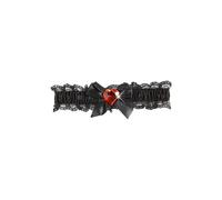 Sexy black lace garter with red heart for women