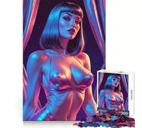 Sexy Brunette Pin-Up Iridescent Outfit 1000 Piece Jigsaw Puzzles for Adults Sharp Logic Toy Home Leisure Tight Cut Heartfelt Gift 50x75cm