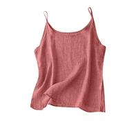 Sexy Camisole for Women UK Casual Sleeveless Cotton Linen Tank Tops Summer Solid Color Lightweight Vest 2025 Fashion Scoop Neck Backless Blouse Comfy Going Out Shirts