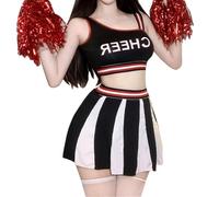 Sexy Cheerleader Costume For Women Cheer Referee Anime Cosplay Lingerie Cheerleading Uniform Top Skirt Football Outfit