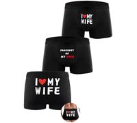 Sexy Code 1701 3-Pack Men's Boxer Briefs Funny I Love My Wife Underwear Soft & Stretchy Novelty Boxer Shorts for Men, Black3(love-wife), L