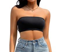 Sexy Code 1701 Women's Strapless Bandeau Bra Seamless Wireless Bras Bralette Non Padded Stretchy Tube Tops for Women(D383-new,Black,L)